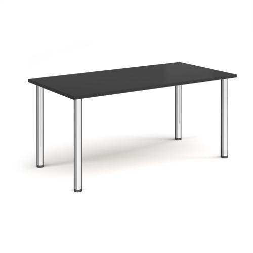 Rectangular Radial Leg Table 1600 x 800mm Chrome Legs Black