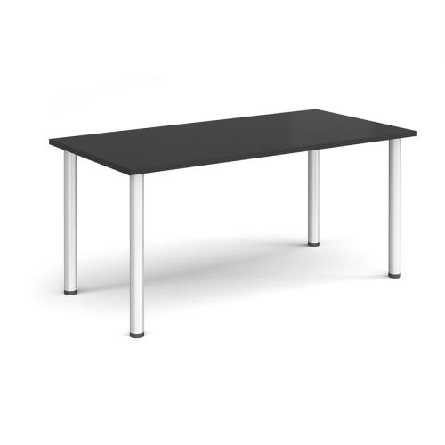 Rectangular Radial Leg Table 1600 x 800mm Silver Legs Black