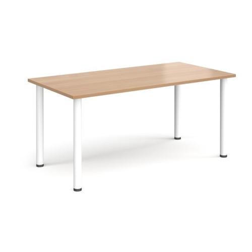 Rectangular Radial Leg Table 1600 x 800mm White Legs Beech