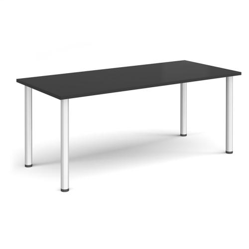 Rectangular Radial Leg Table 1800 x 800mm Silver Legs Black