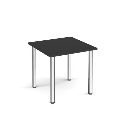 Rectangular Radial Leg Table 800 x 800mm Chrome Legs Black