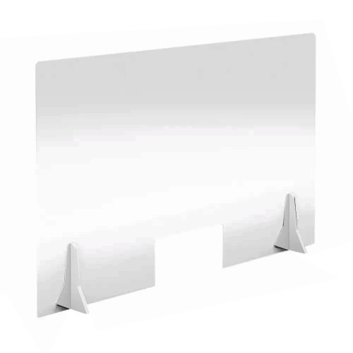 Free Standing Acrylic Screen 1000 x 600 x 4mm Clear with Cut Out
