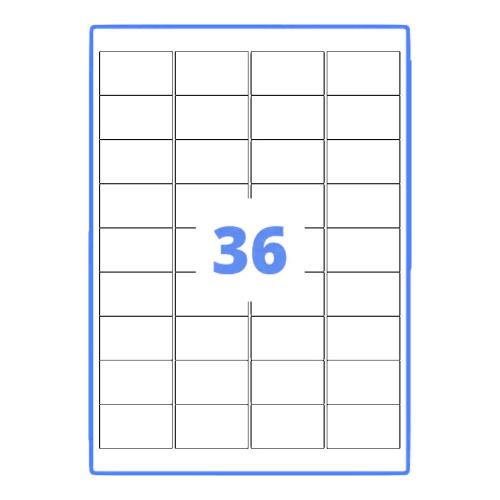 A4 Laser Gloss Transparent Label 36 per sheet (49mm x 30mm) 500 Sheets