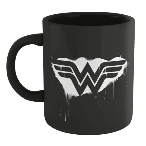 Ceramic Mug “Wonder Woman Graffiti Logo” White on Black
