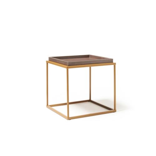 Square Side Table 500 x 500 x 545mm with Matt Gold Steel Frame and Venus Top