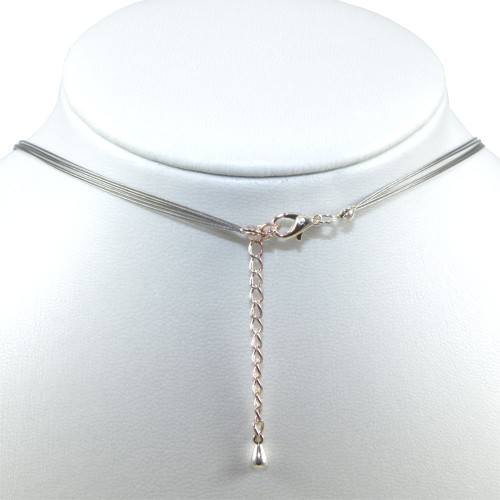 Pretty Silver and Pink Flower Pendant Fashion Necklace 17
