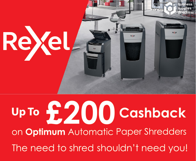 Rexel Optimum AutoFeed Shredders with up to £200 cashback Rexel Optimum AutoFeed Shredders with up to £200 cashback