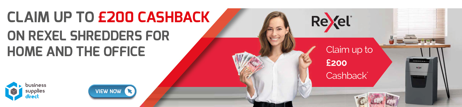 Rexel Shredders Cash Back Home Page Banner