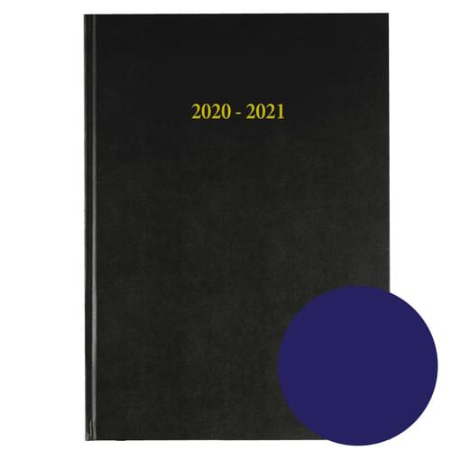 2020-2021 12 Months Academic Diary A4 Day To Page Navy Blue