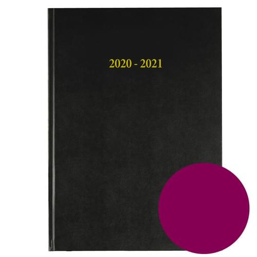 2020-2021 12 Months Academic Diary A4 Day To Page Burgundy