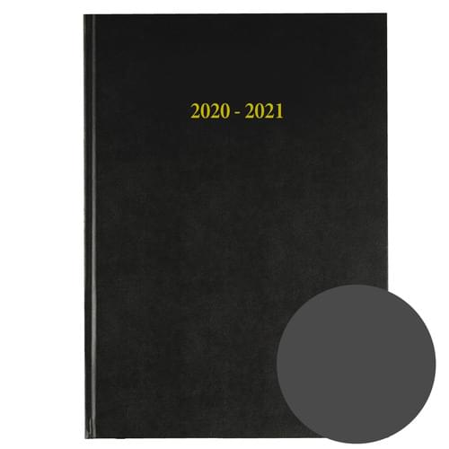 2020-2021 12 Months Academic Diary A4 Day To Page Charcoal