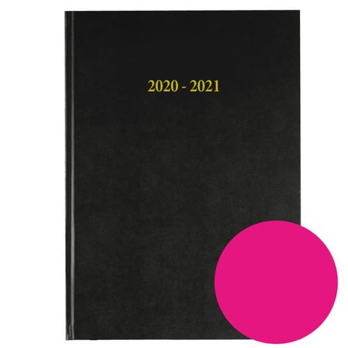 2020-2021 12 Months Academic Diary A4 Day To Page Dark Pink