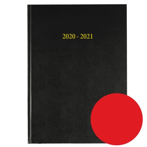2020-2021 12 Months Academic Diary A4 Day To Page Red