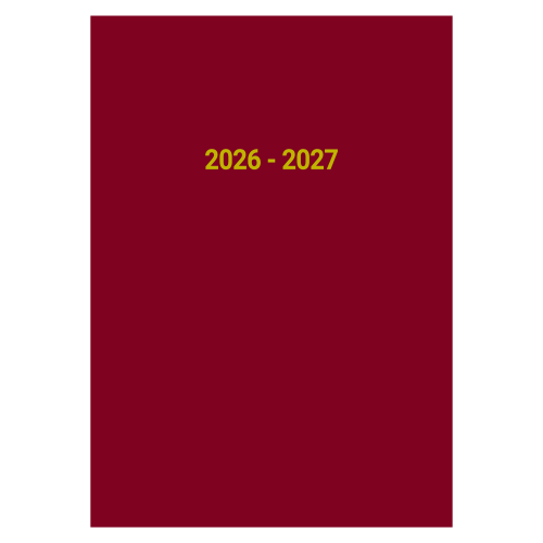 2026-2027 12 Months Academic Diary A4 Page a Day Burgundy