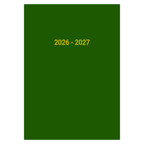 2026-2027 12 Months Academic Diary A4 Page a Day Green