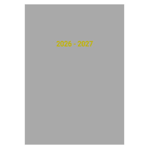 2026-2027 12 Months Academic Diary A4 Week To View Light Grey