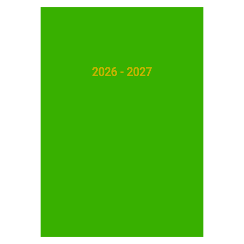 2026-2027 12 Months Academic Diary A4 Week To View Lime Green