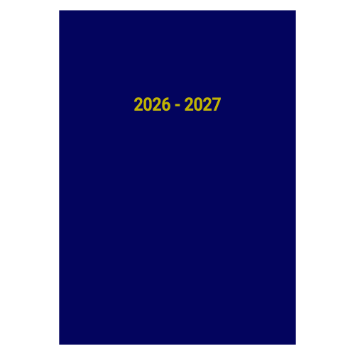 2026-2027 12 Months Academic Diary A4 Page a Day Navy Blue