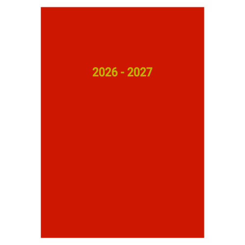 2026-2027 12 Months Academic Diary A4 Week To View Red
