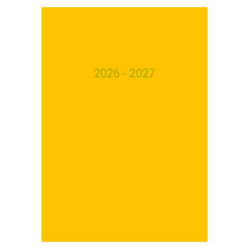 2026-2027 12 Months Academic Diary A4 Week To View Yellow