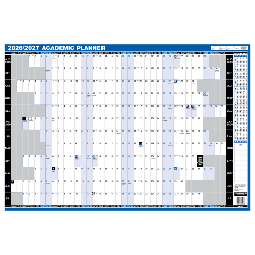 2026-2027 Laminated Academic Year Planner