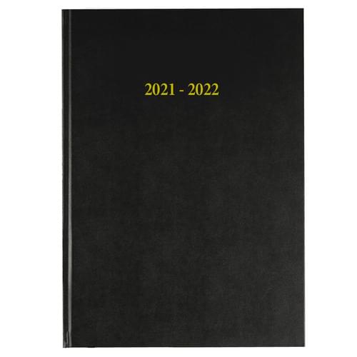 2021-2022 18 Months Academic Diary A4 Week To View Black