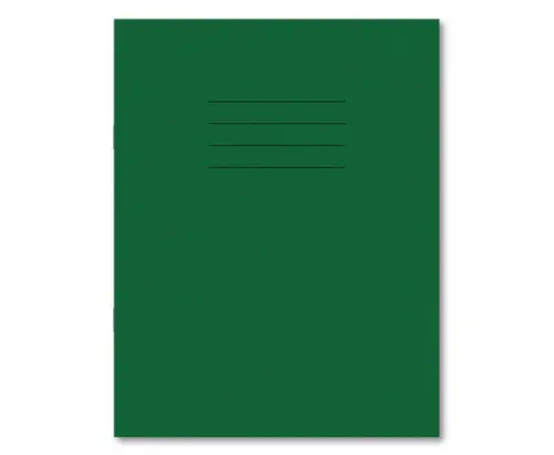 Exercise Book 9x7in 229x178mm 10mm Squared Dark Green Cover 48 Pages