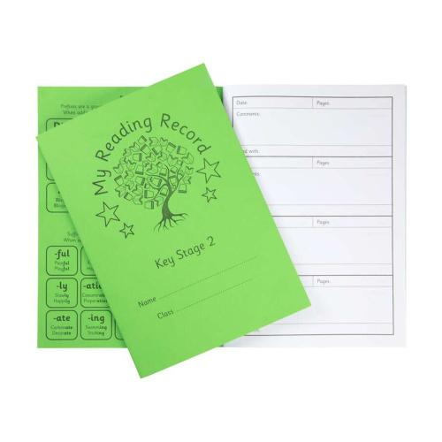 KS2 A5 Reading Record Book Green Cover 40 Pages
