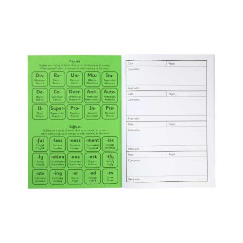 KS2 A5 Reading Record Book Green Cover 40 Pages