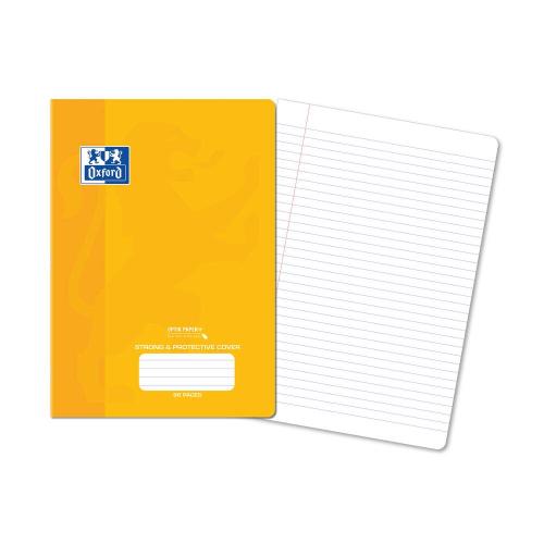 Oxford PP Exercise Book A4 297x210mm 96 Pages 8mm Ruled with Margin Yellow Cover