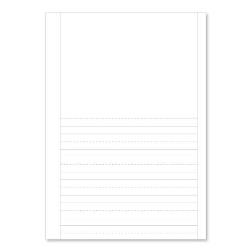 A4 Handwriting Exercise Paper Plain Top and 10mm Dash Ruled - 500 Sheet Ream