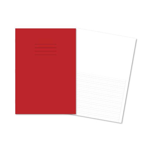 Handwriting Book A4 Top Plain Bottom 6mm Spacing with Dashed Lines Red Cover 80 Pages