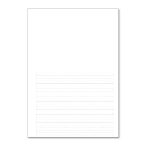 Handwriting Book A4 Top Plain Bottom 6mm Spacing with Dashed Lines Red Cover 80 Pages