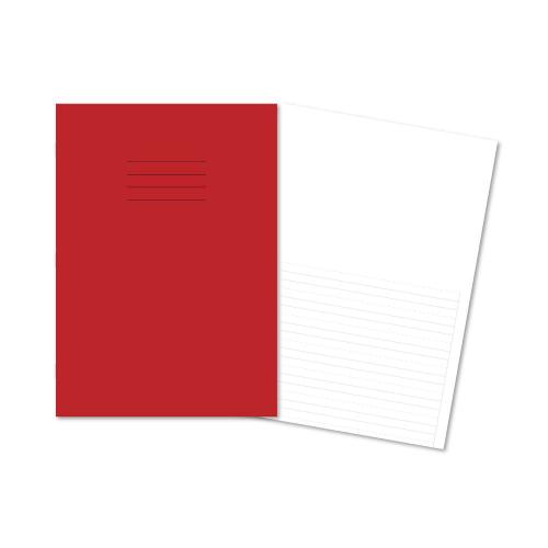 Handwriting Book A4 Top Plain Bottom 8mm Spacing with Dashed Lines Red Cover 80 Pages