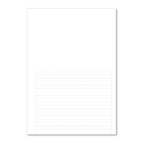 Handwriting Book A4 Top Plain Bottom 8mm Spacing with Dashed Lines Red Cover 80 Pages