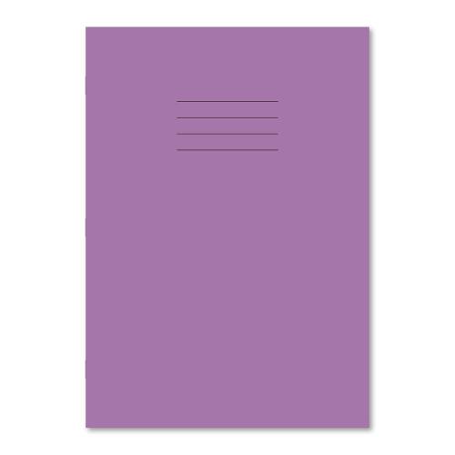 Handwriting Book A4 Cream Paper 4/16mm Red & Black Ruling Purple Cover 80 Pages
