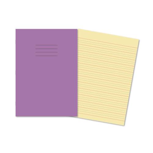 Handwriting Book A4 Cream Paper 6/21mm Red & Black Ruling Purple Cover 80 Pages