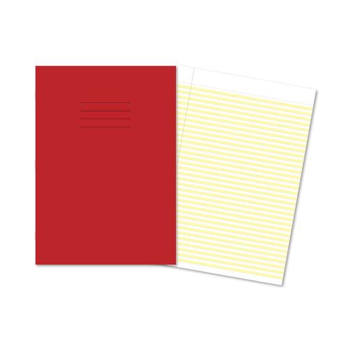 Handwriting Book A4 4mm Highlighted Yellow Ruling Red Cover 80 Pages