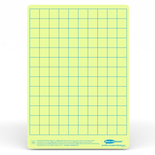 Show-me A4 Gridded Green Tinted Drywipe Lapboards Pk5
