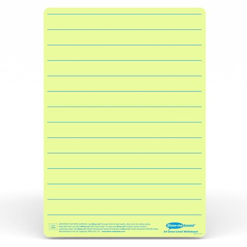 Show-me A4 Lined Green Tinted Drywipe Lapboards Pk5