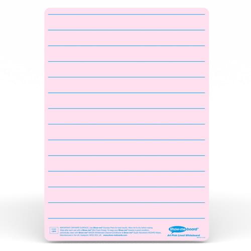 Show-me A4 Lined Pink Tinted Drywipe Lapboards Pk5