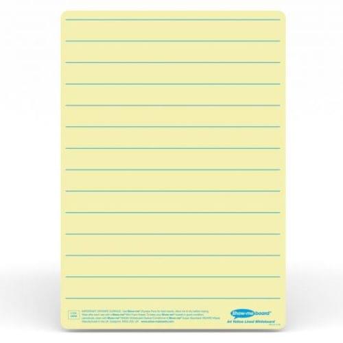 Show-me A4 Lined Yellow Tinted Drywipe Lapboards Pk5