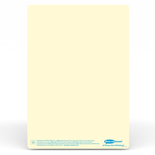 Show-me A4 Plain Cream Tinted Drywipe Lapboards Pk5