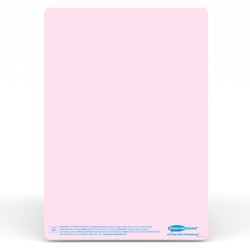 Show-me A4 Plain Pink Tinted Drywipe Lapboards