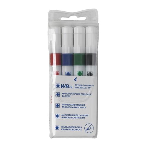 Super Saver Drywipe Fine Point Markers Assorted Pk4