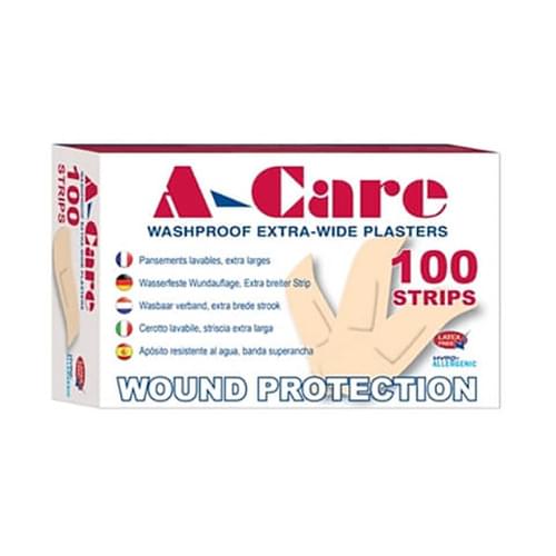 A-Care Economy Washproof Plastic Plasters Extra Wide Strip Pk100