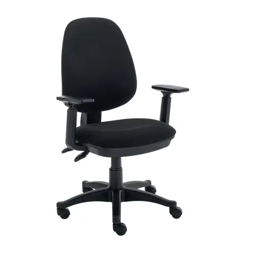 Value High Back Chair with Adjustable Arms - Black