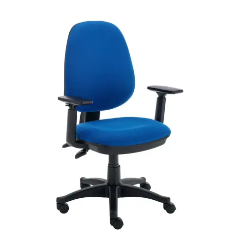 Value High Back Chair with Adjustable Arms - Blue