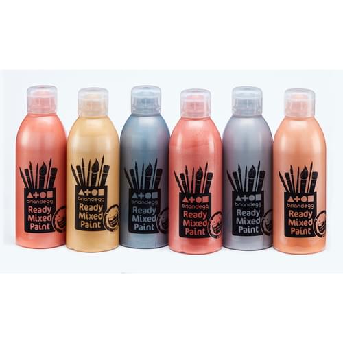Metallic Ready Mixed Paint 6x 300ml Assortment