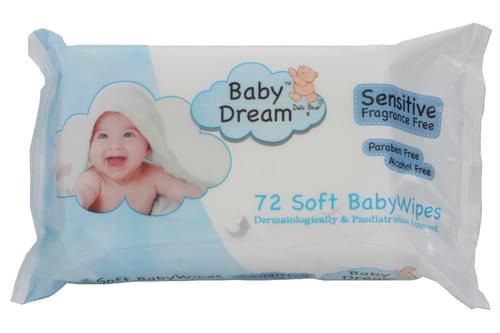 Baby Dream Fragrance Free Sensitive Baby Wipes